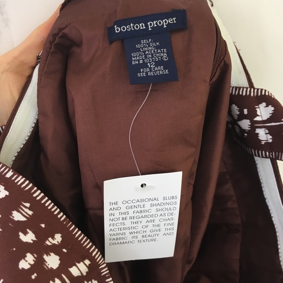 🍂SOLD Boston Proper 100% Silk Paisley Print Dress - Picture 6 of 8